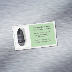 Green Foot Doctor Podiatry Podiatrist Medical Magnetic Business Card