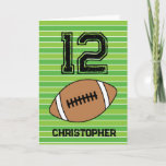 Green Football 12th Birthday Card<br><div class="desc">Personalised football 12th birthday card for grandson,  son,  godson,  etc. The front features a place for you to personalise with his name. A great football birthday card for football players and football fans.</div>