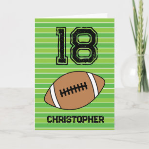 Green Football 18th Birthday Card