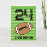 Green Football 24th Birthday Card<br><div class="desc">Personalised football 24th birthday card for son,  brother,  cousin,  etc. The front features a place for you to personalise with his name. A great football birthday card for football players and football fans.</div>