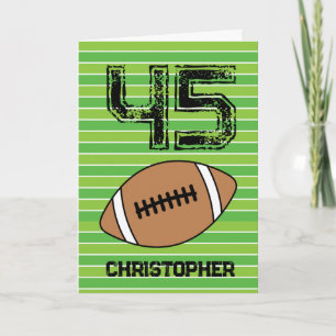 Green Football 45th Birthday Card