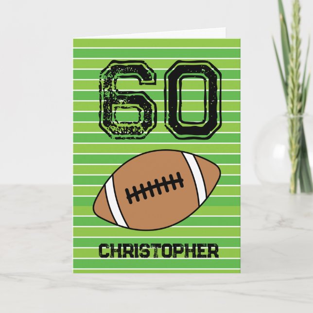 Green Football 60th Birthday Card (Front)