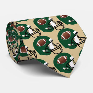Green Football Helmet Football Tan Necktie