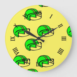 Green football helmet large clock
