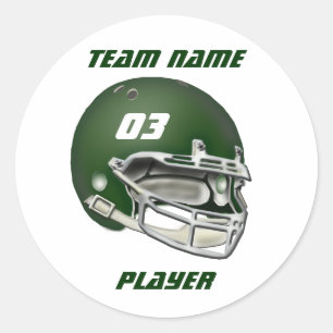 Green Football Helmet Sticker