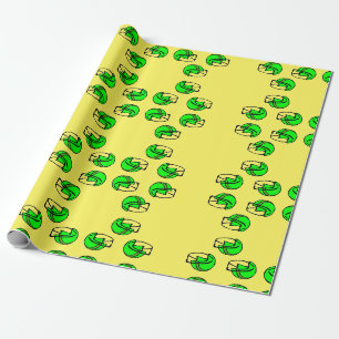 Green football helmet wrapping paper