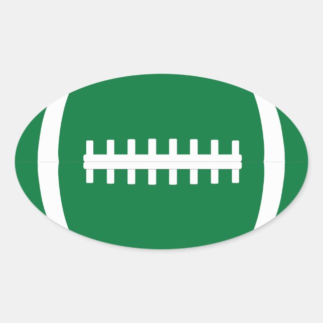 Green Football Party, Pep Rally or Scrapbook Oval Oval Sticker (Front)
