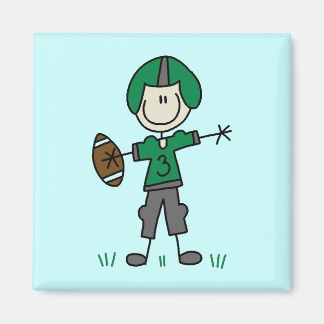 Green Football Player  T-shirts and Gifts Magnet (Front)