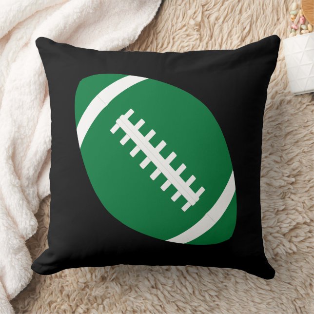 Green Football Team Player Boys Sports Bedroom Cushion (Blanket)