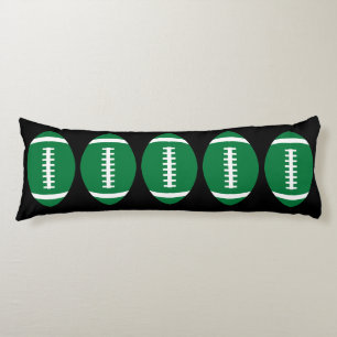 Green Footballs Boys Room Football Player Comfy Body Cushion