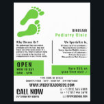 Green Footprints, Podiatry Clinic, Podiatrist Flyer<br><div class="desc">Green Footprints,  Podiatry Clinic,  Podiatrist Advertising Flyer by The Business Card Store.</div>