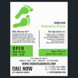 Green Footprints, Podiatry Clinic, Podiatrist Flyer<br><div class="desc">Green Footprints,  Podiatry Clinic,  Podiatrist Advertising Flyer by The Business Card Store.</div>