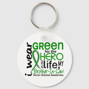 Green For Hero 2 Brother-In-Law Kidney Disease Key Ring