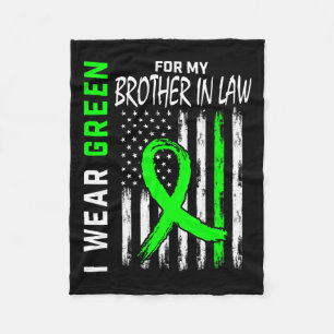 Green For My Brother In Law Kidney Disease Awarene Fleece Blanket