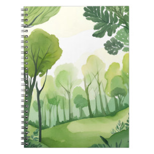 Green Forest   Airy Watercolor Landscape Notebook