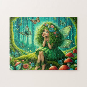 Green Forest Fairy Jigsaw Puzzle