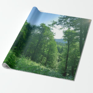 Green Forest Landscape Photography Wrapping Paper