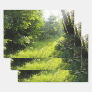 Green Forest Meadow Wrapping Paper Sheet