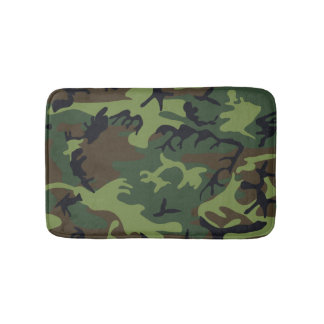 Green Forest Military Camo Bath Mat