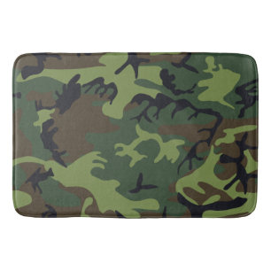 Green Forest Military Camo Bath Mat