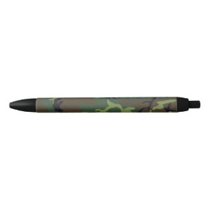 Green Forest Military Camo Black Ink Pen