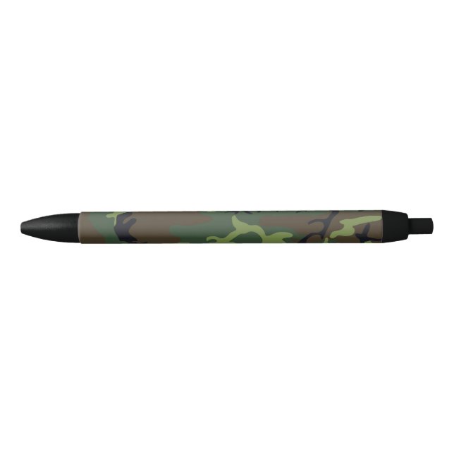 Green Forest Military Camo Black Ink Pen (Front)