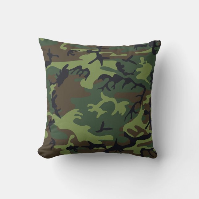 Green Forest Military Camo Cushion (Front)