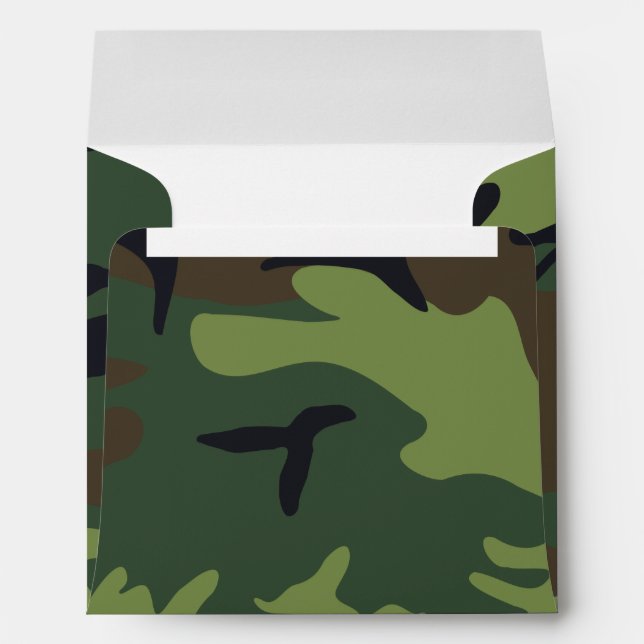 Green Forest Military Camo Envelope (Back (Bottom))