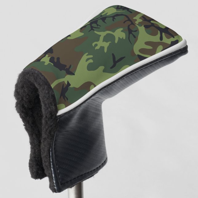 Green Forest Military Camo Golf Head Cover (3/4 Front)