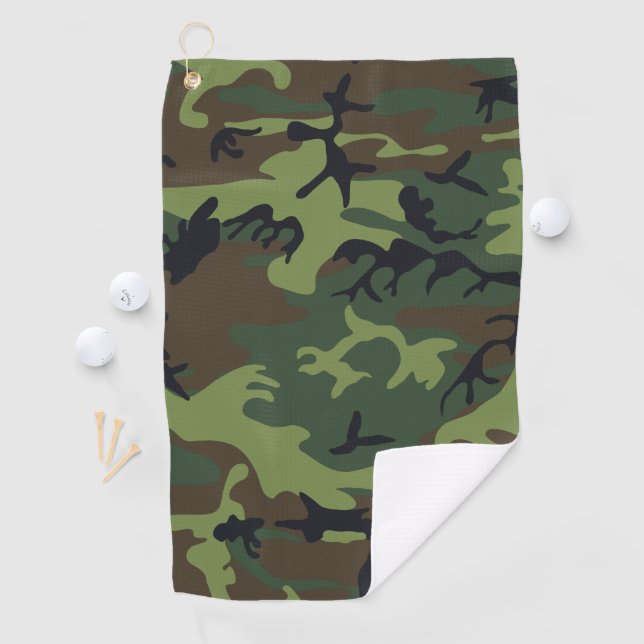 Green Forest Military Camo Golf Towel (InSitu)