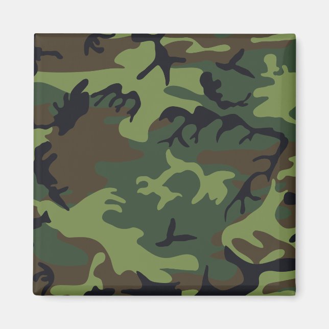 Green Forest Military Camo Magnet (Front)