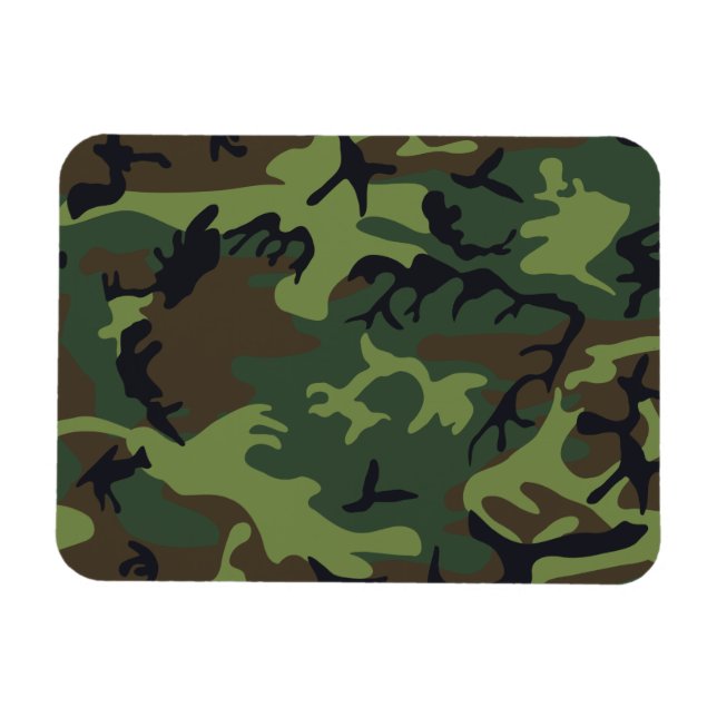 Green Forest Military Camo Magnet (Horizontal)