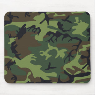 Green Forest Military Camo Mouse Mat