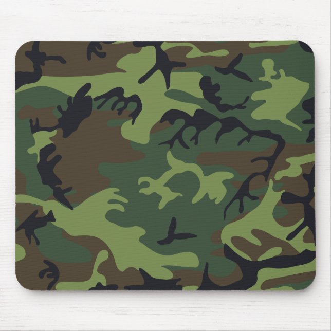 Green Forest Military Camo Mouse Mat (Front)
