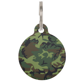 Green Forest Military Camo Pet Tag