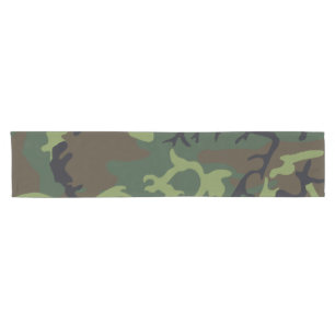 Green Forest Military Camo Short Table Runner