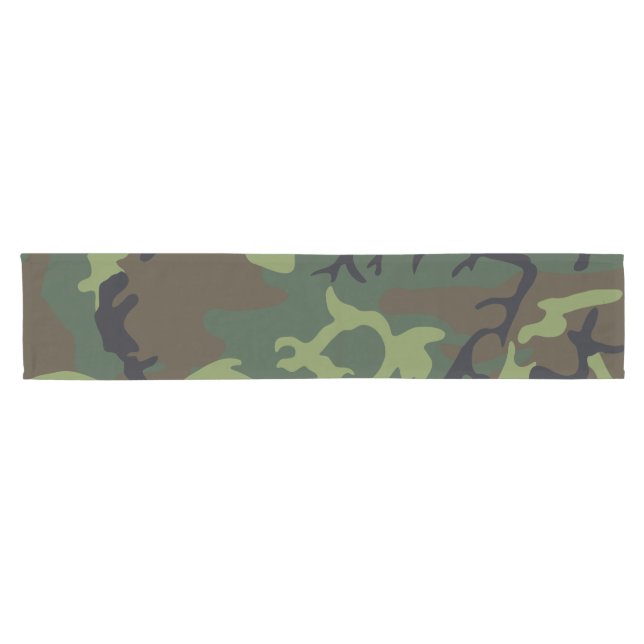 Green Forest Military Camo Short Table Runner (Horizontal)