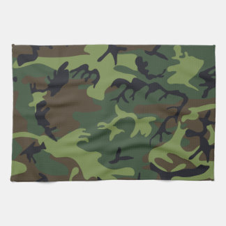 Green Forest Military Camo Tea Towel