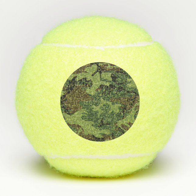 Green Forest Military Camo Tennis Balls (Front)