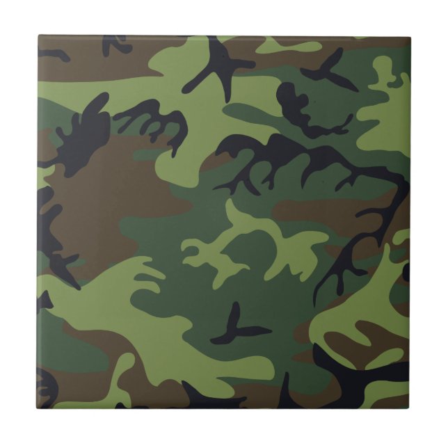 Green Forest Military Camo Tile (Front)