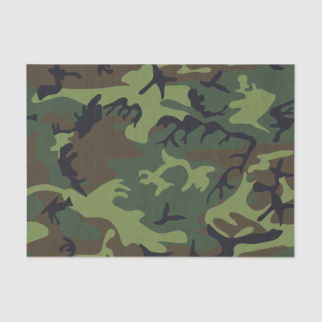 Green Forest Military Camo Tissue Paper (Front)