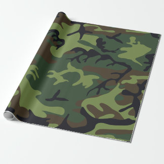 Green Forest Military Camo Wrapping Paper