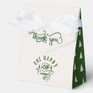Green forest One happy camper 1st birtrhday Favour Box