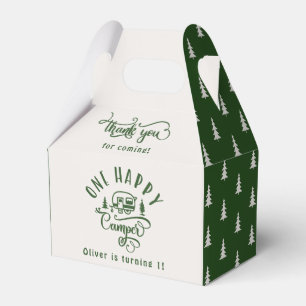 Green forest One happy camper 1st birtrhday Favour Box