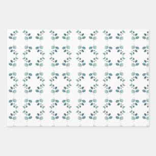 Green forest pattern wrapping paper sheet