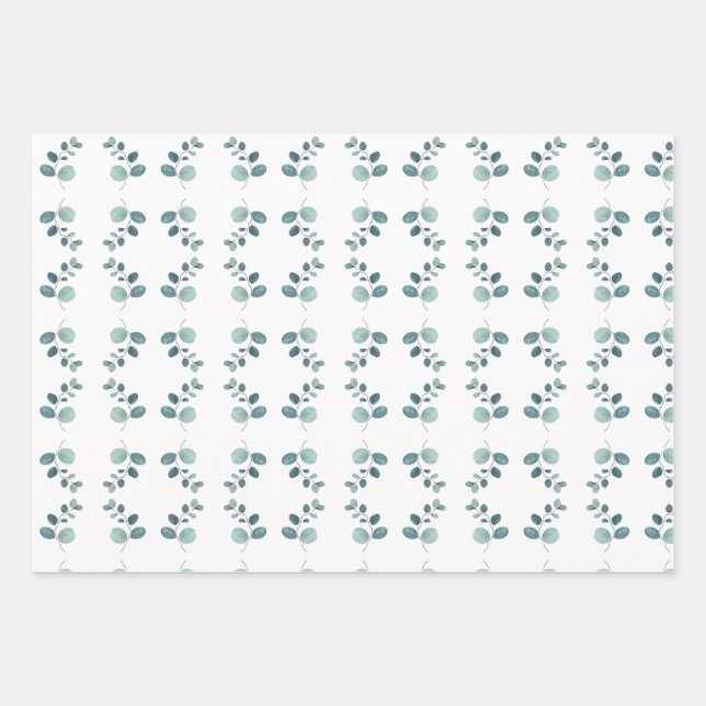 Green forest pattern wrapping paper sheet (Front)