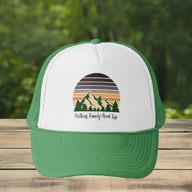 Green Forest Road Trip Cool Custom Family Trucker Hat (Creator Uploaded)