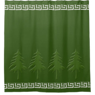 GREEN FOREST SHOWER CURTAIN