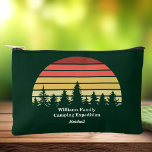 Green Forest Sunset Camping Trip Customisable Accessory Pouch<br><div class="desc">Cool hiking accessory pouch with a green forest sunset for the whole group on a nature outing or camping trip. This custom cosmetic bag gift feature a beautiful horizon with trees for a hiker or camper.</div>