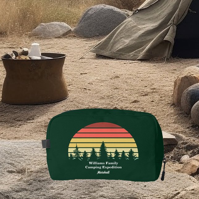 Green Forest Sunset Camping Trip Customisable Dopp Kit (Creator Uploaded)